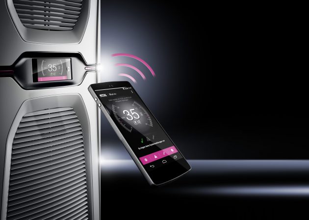  Die Near-Field-Communication-Schnittstelle (NFC) ermöglicht eine einfache Parametrierung mehrerer Kühlgeräte über ein NFC-fähiges mobiles Endgerät. (Bild: Rittal GmbH & Co. KG)