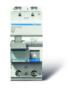  Hager bietet sein umfassendes Sortiment mit 24 AFDDs als feste Kombinationen von Fehlerlichtbogen-Schutzeinrichtungen und LS-Schaltern an. (Bild: Hager Vertriebsgesellschaft mbH & Co. KG)